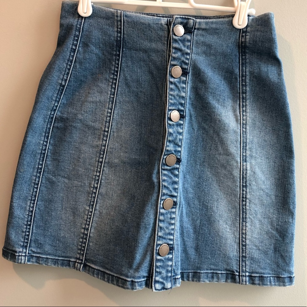 Button Up Denim Skirt